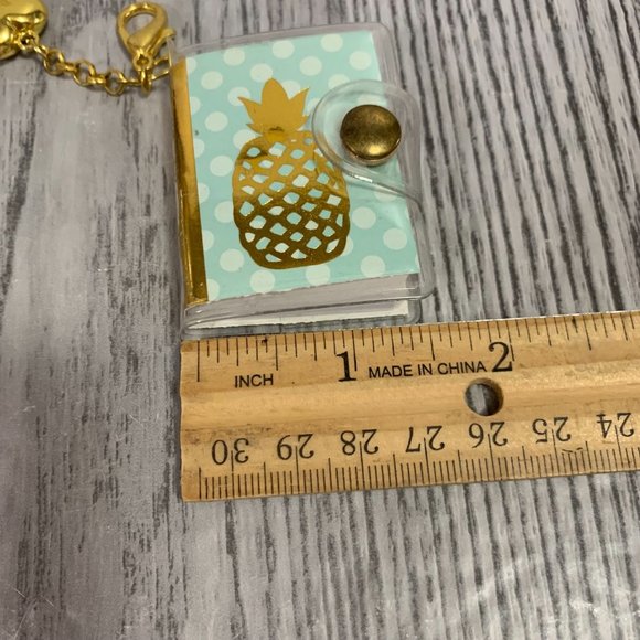 Recollection Mini Notebook Planner Charm Pineapple Charm Keyring - Picture 5 of 6
